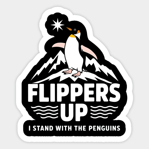 Flippers-Up-I-Stand-With-The-Penguins Sticker by ArtistTee ⭐⭐⭐⭐⭐